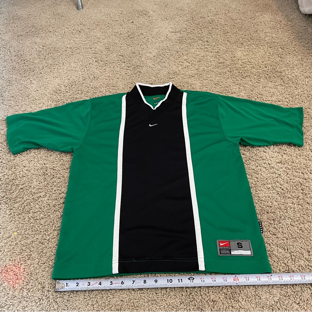Nike Black and Green Sports Jersey